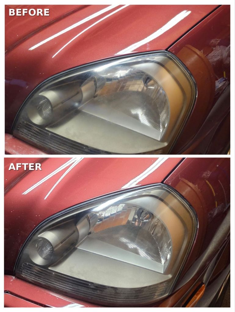 Minor Headlight restoration. Improved Clarity Without Stripping UV Protection